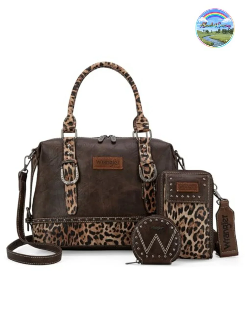3 Piece Doctor Bag Set with Cell Phone Handbag and Coin Purse Leather Satchel